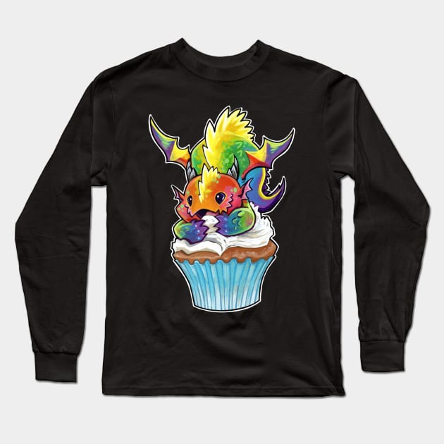 Cupcake dragon rainbow Long Sleeve T-Shirt by BiancaRomanStumpff